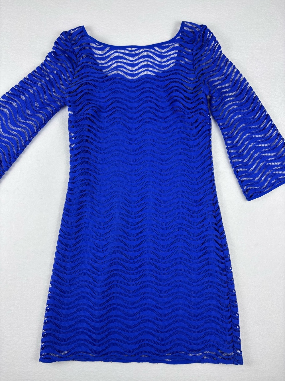 Lilly Pulitzer Topanga Blue lace Long Sleeve Dress women’s Small beach resort